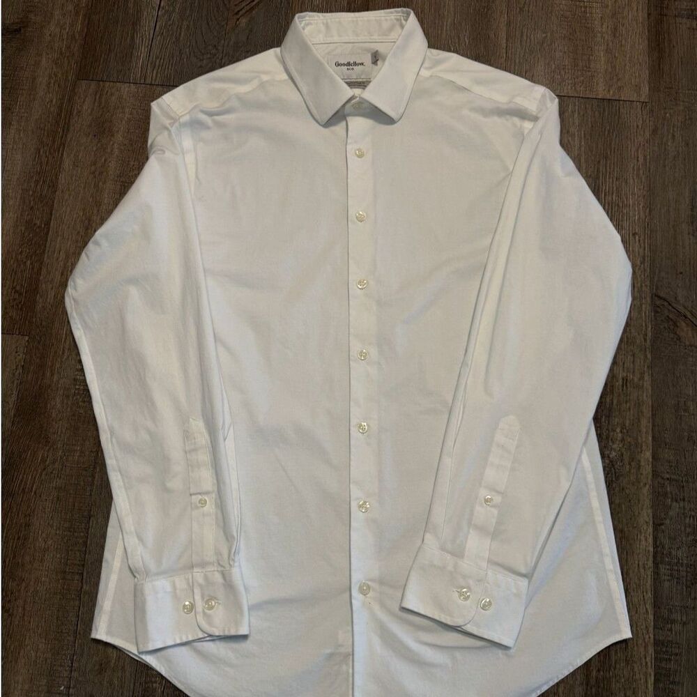 Goodfellow & Co Men's White Long Sleeve Button-Up Dress Shirt Men's Large